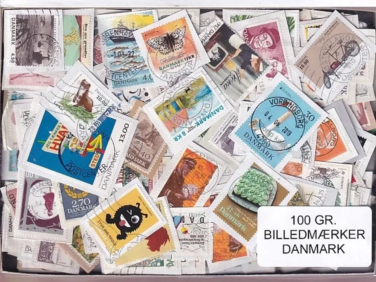 Billede 1 - Danmark 100 g. Billedmærker Enkeltklip - Ny varer hjemkommet 31 - 10 - 2024 - Flot Parti !!