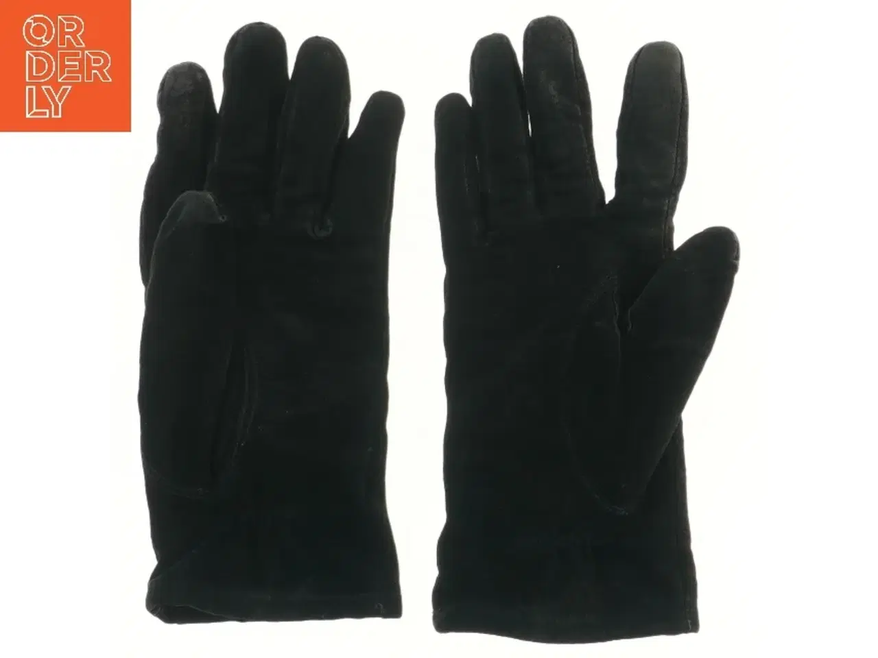 Billede 2 - Sort ruskind læderhandsker  (str. 24 cm)