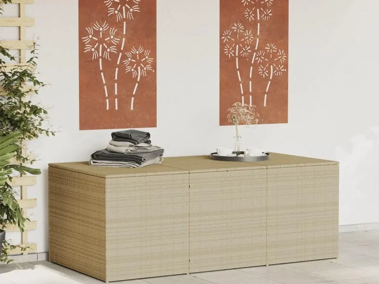 Billede 3 - Opbevaringsboks til haven 984 l polyrattan beige