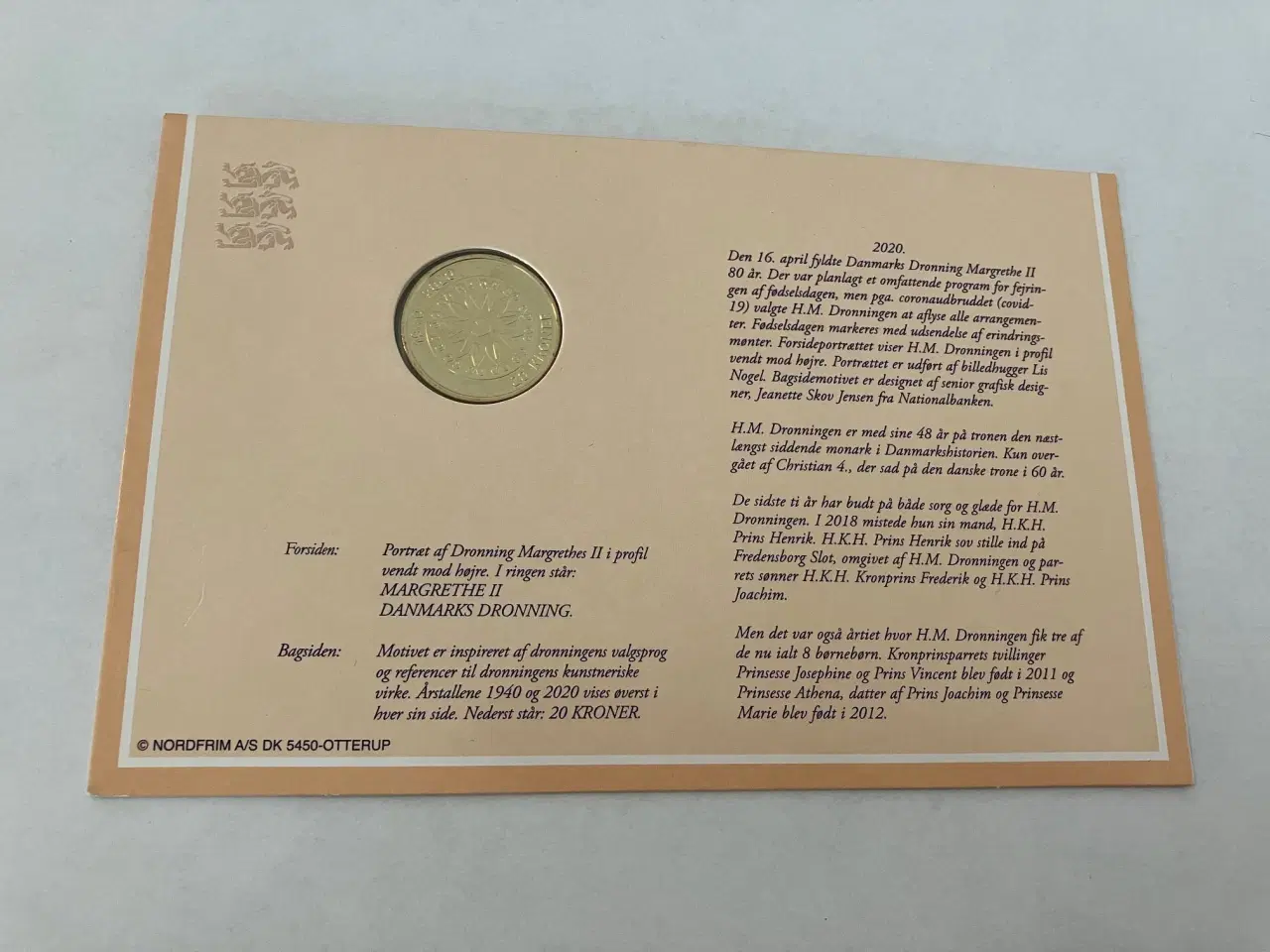 Billede 2 - 20 Kroner Dronning Magrethe II 80 år