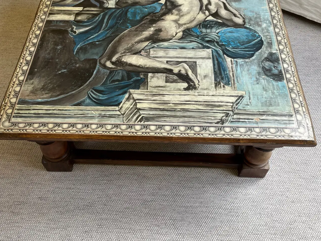 Billede 1 - Sofabord i teak med Michelangelo-motiv