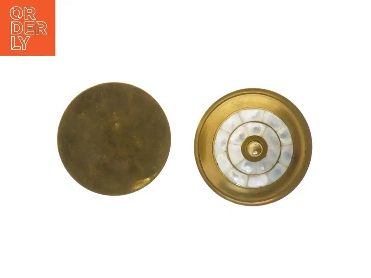 Billede 4 - Vintage perlemor messing skål med låg (str. Ø 9 cm)