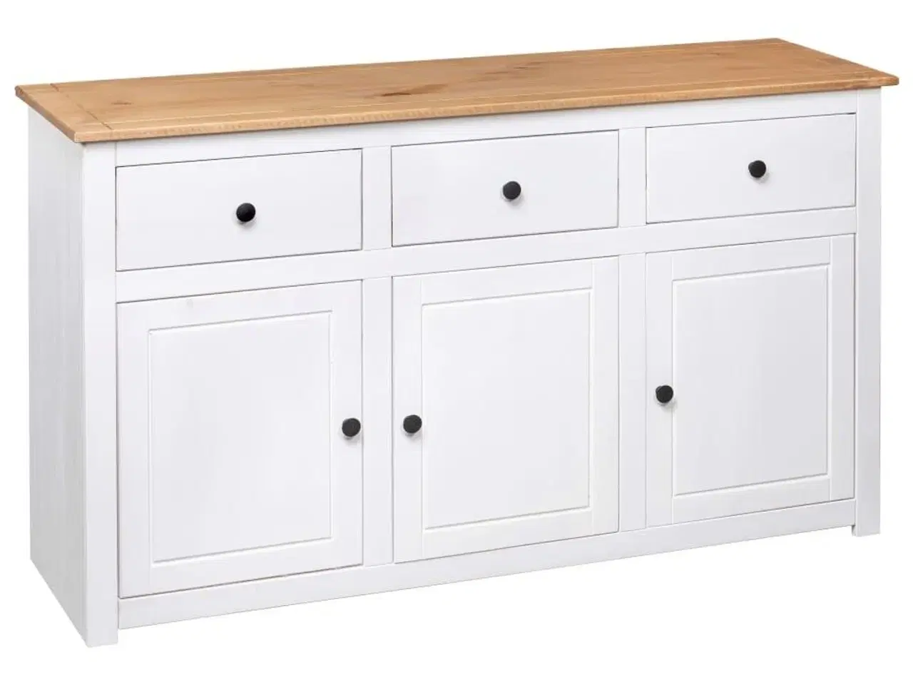 Billede 5 - Skænk Panama-serien 135x40x80 cm massivt fyrretræ hvid
