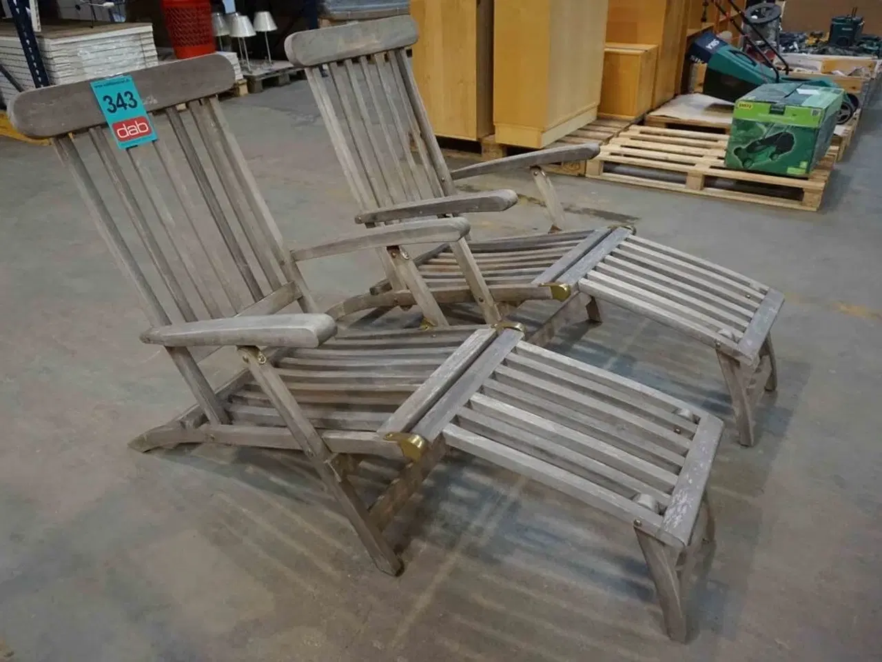 Billede 1 - 2 stk Gandia dækstole i teak (MOMSFRI)