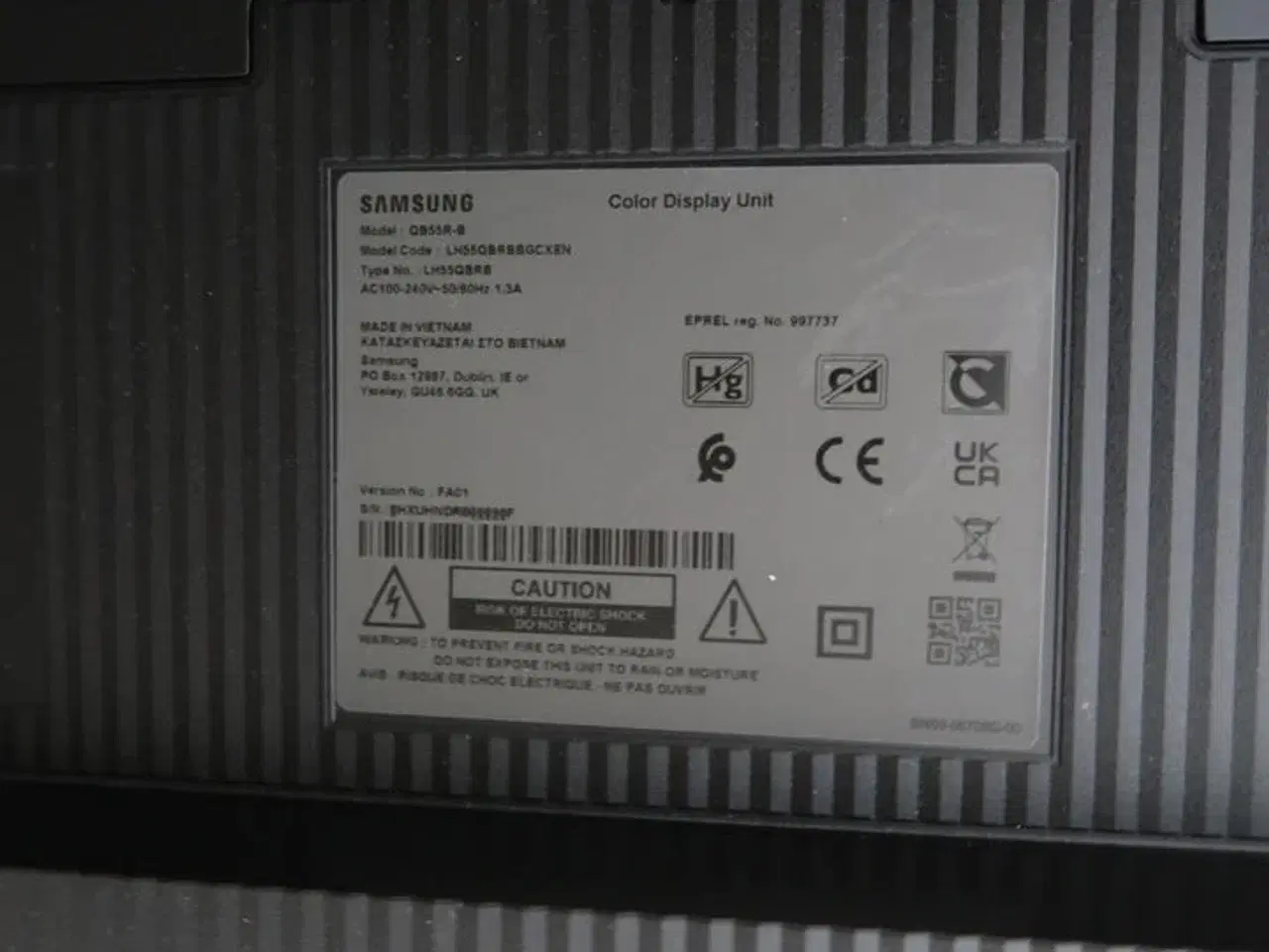 Billede 4 - Fjernsyn SAMSUNG QB55R-B med vægbeslag samt fjernbetjening