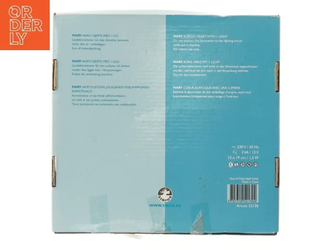 Billede 3 - Akryl lysdekoration hjerte fra Sirius (str. 21x21 cm)