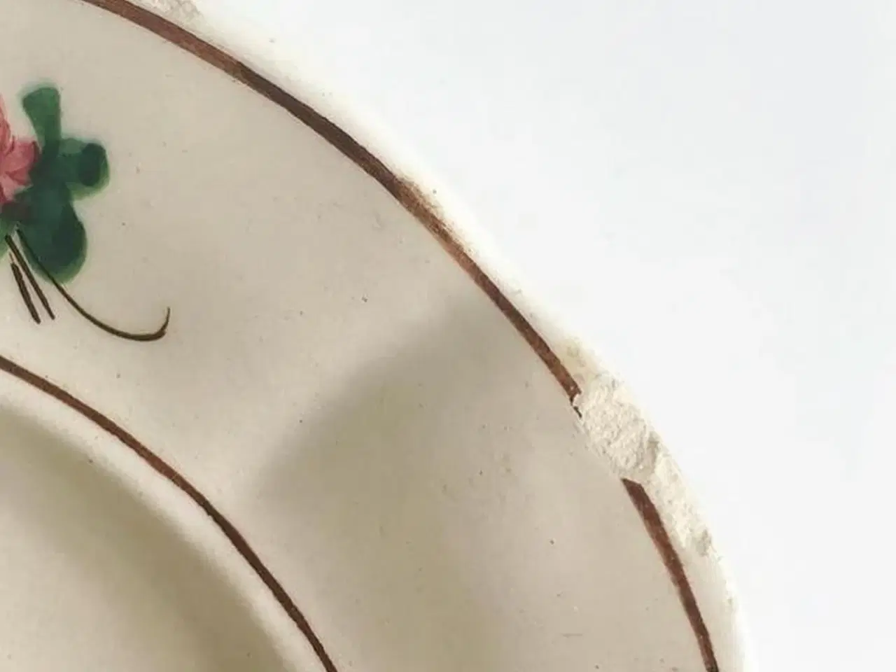 Billede 3 - Fajancefad, creme med roser, NB
