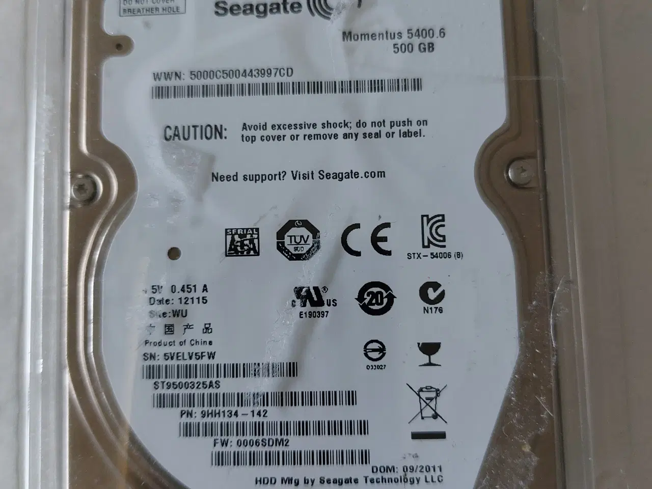 Billede 1 - hard disk seagate 500gb