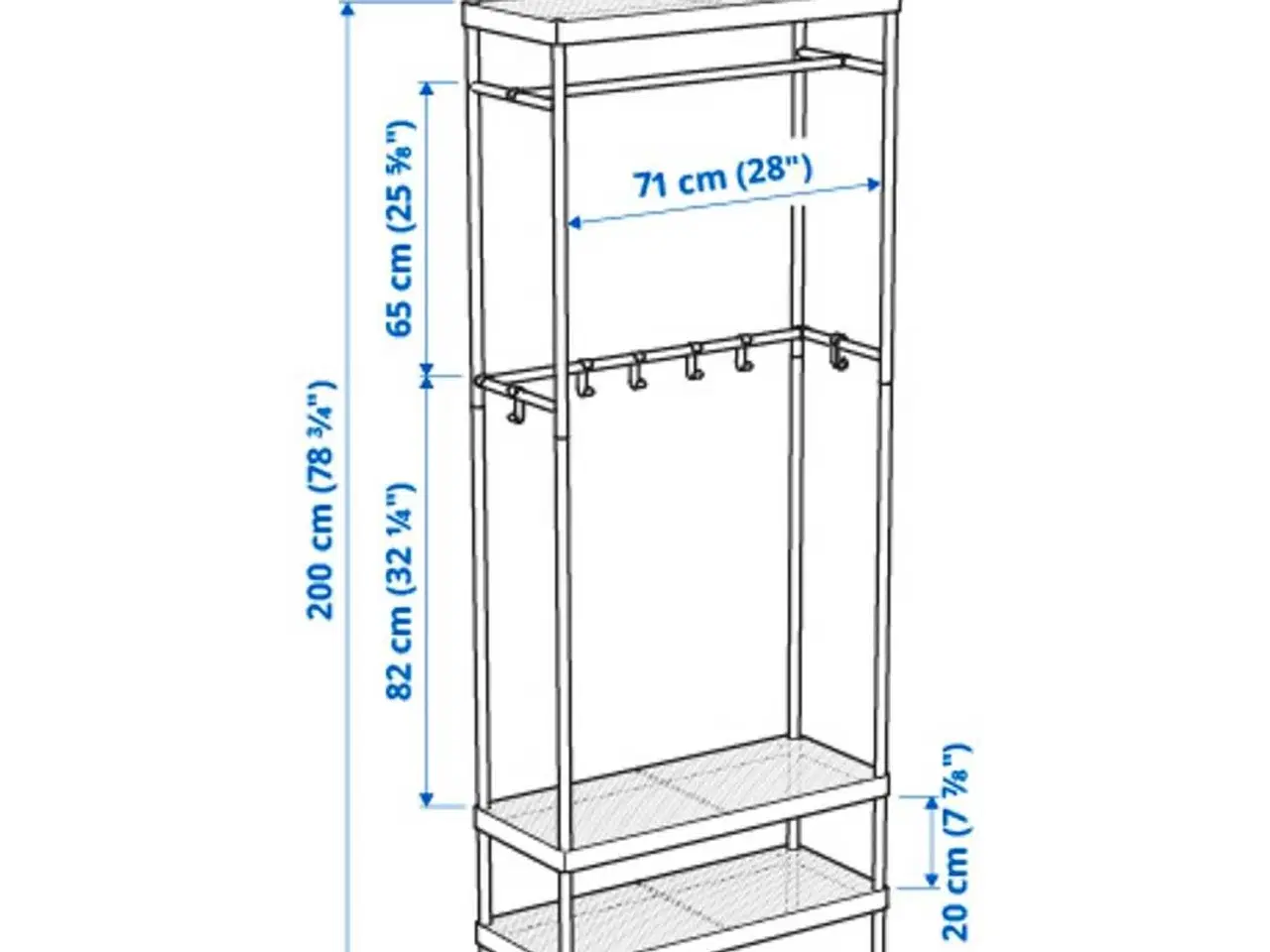 Billede 2 - Hvidt garderobestativ 
