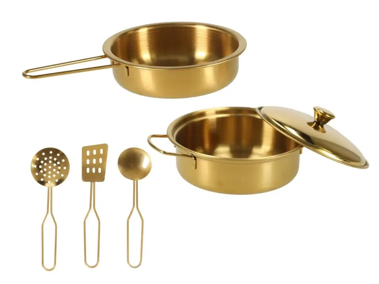 Billede 10 - Legekøkken i træ til børn med køleskab – guld