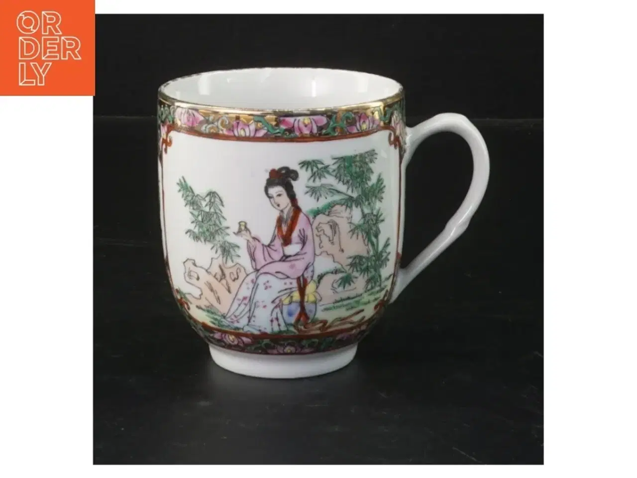 Billede 1 - Dekorativ kop med orientalsk motiv (str. 9 cm)