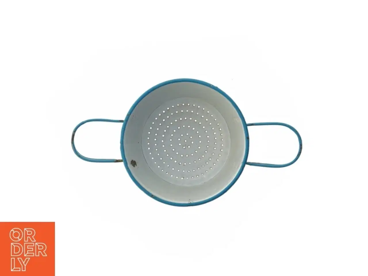 Billede 4 - Vintage blå emaljesi (str. Ø 18,5 cm)