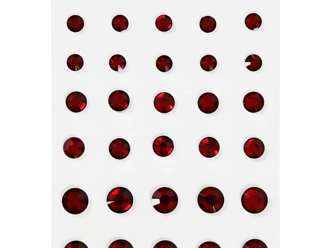 Billede 1 - Rhinsten, rund kegle, str. 6+8+10 mm, rød, 35stk./ 1 pk.