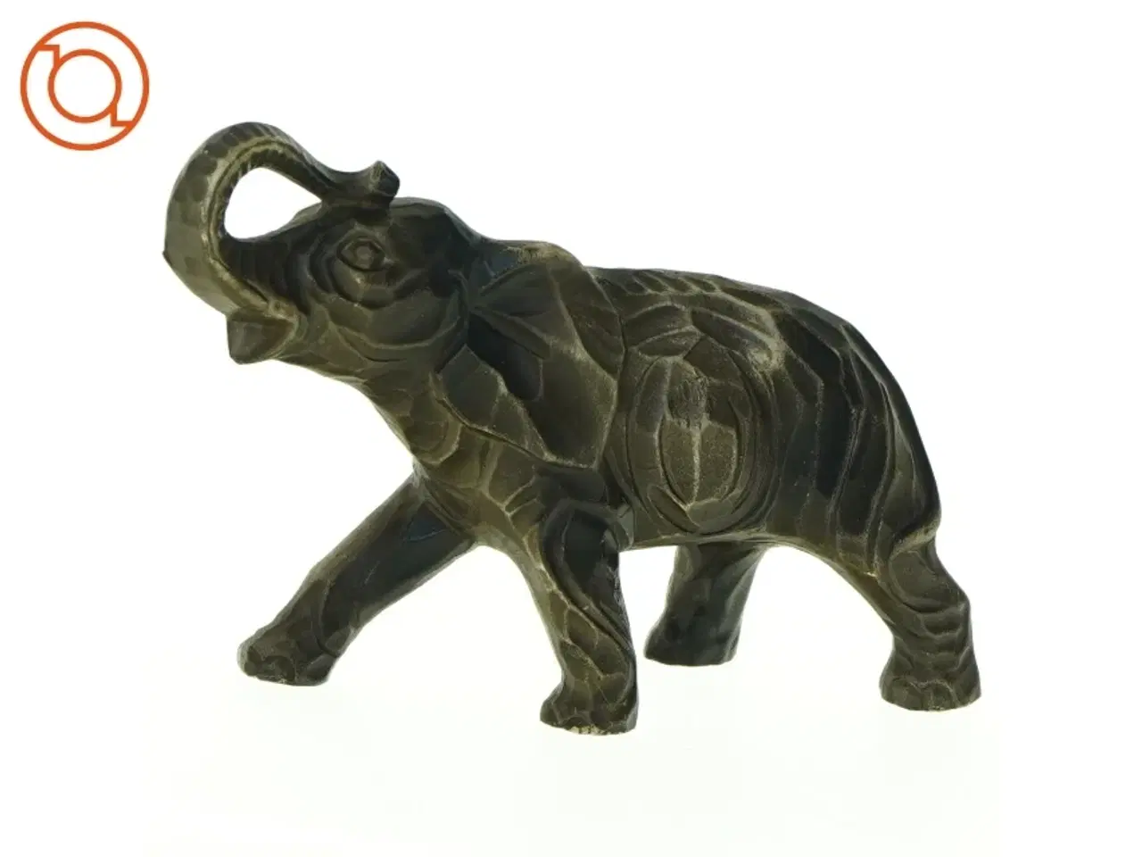 Billede 1 - Bronzefarvet elefantfigur (str. 15 x 9 cm)