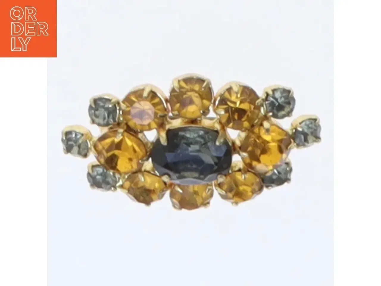 Billede 1 - Broche med farvede sten (str. 3,5 cm)