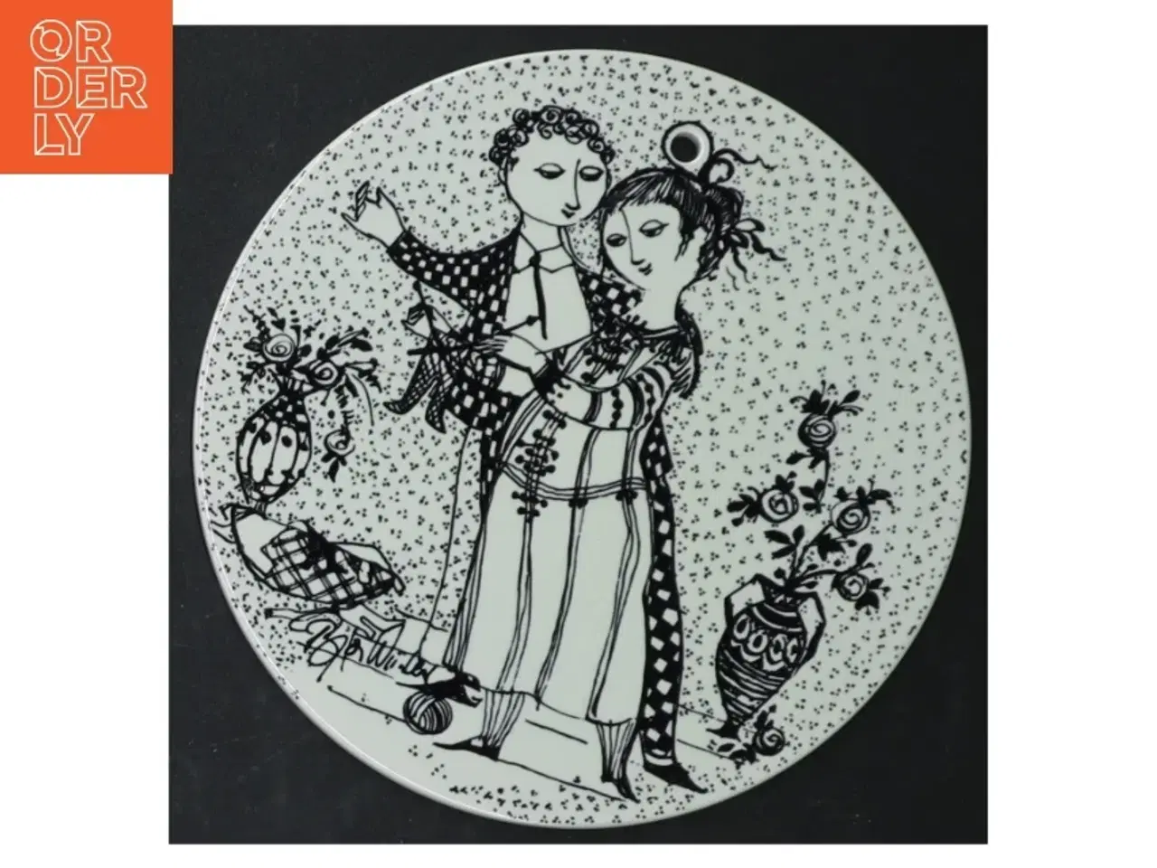 Billede 6 - Dekorative vægplatter af Bjørn Wiinblad fra Nymlle (str. Ø. 15 cm. 5 styk)
