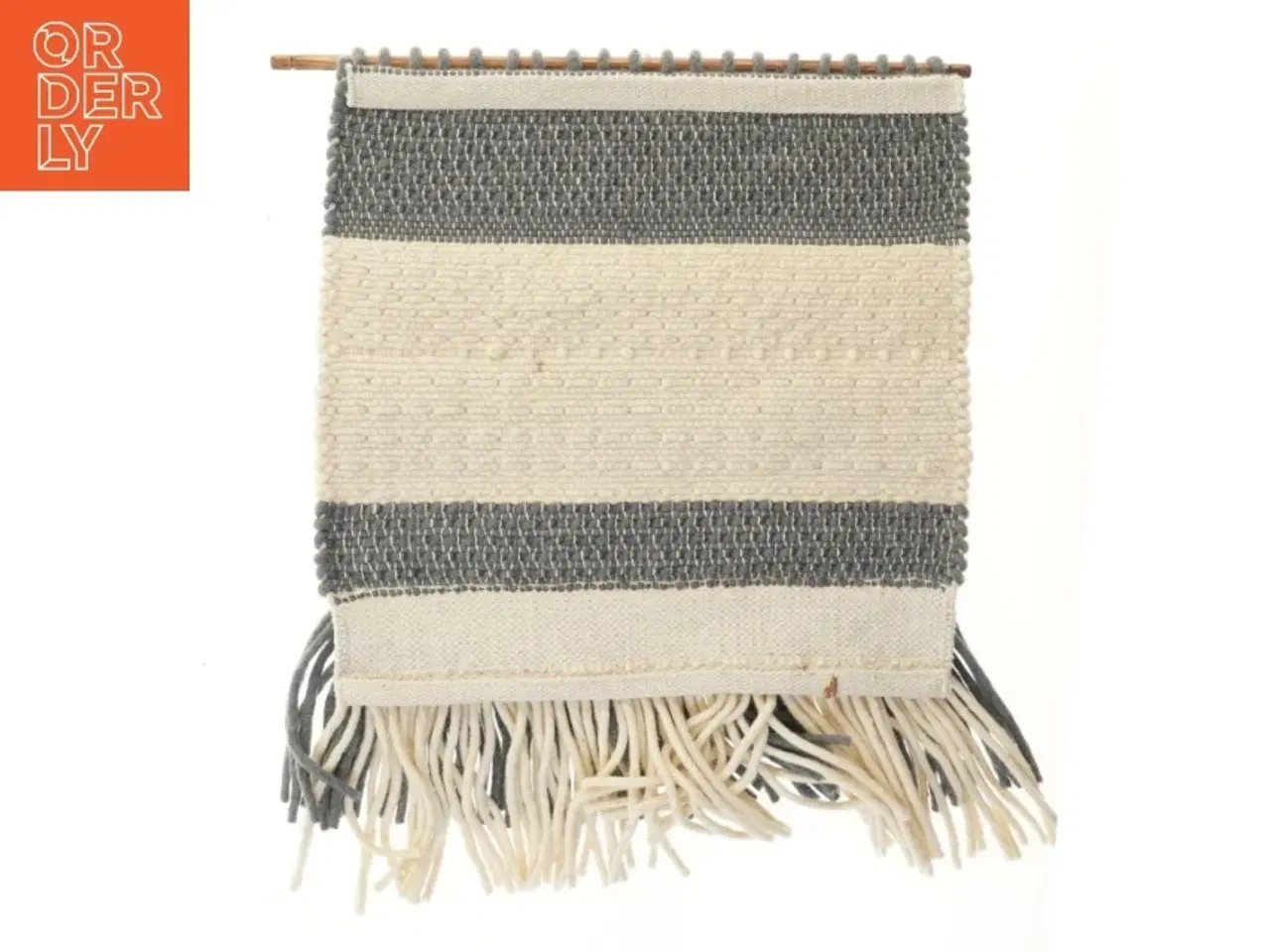 Billede 2 - Vævet vægtæppe med frynser (str. 67x56 cm)