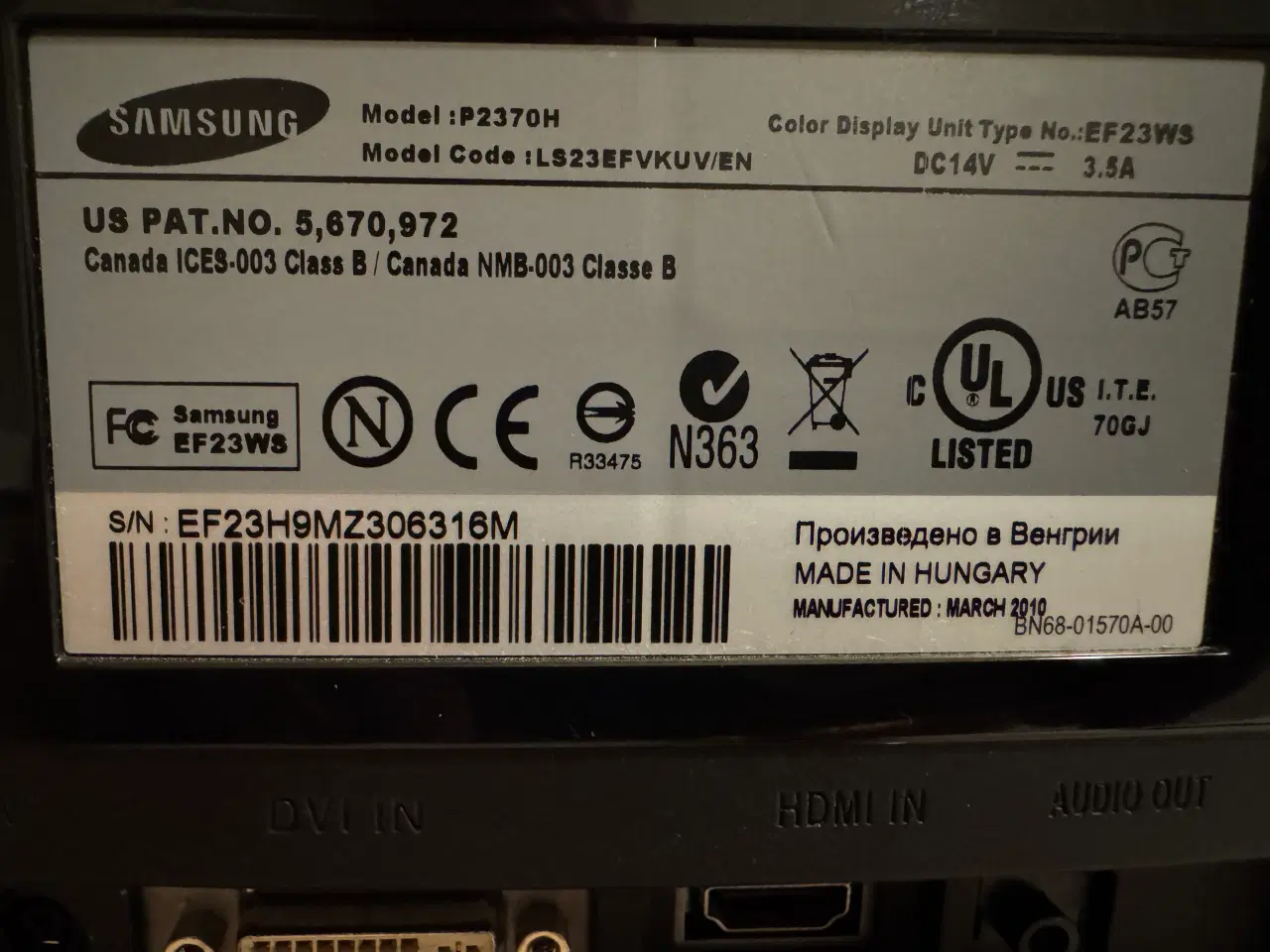 Billede 1 - 23" computerskærm