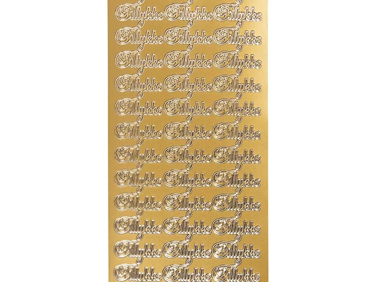 Billede 1 - Stickers, tillykke, ark 10x23 cm, guld, 1 ark