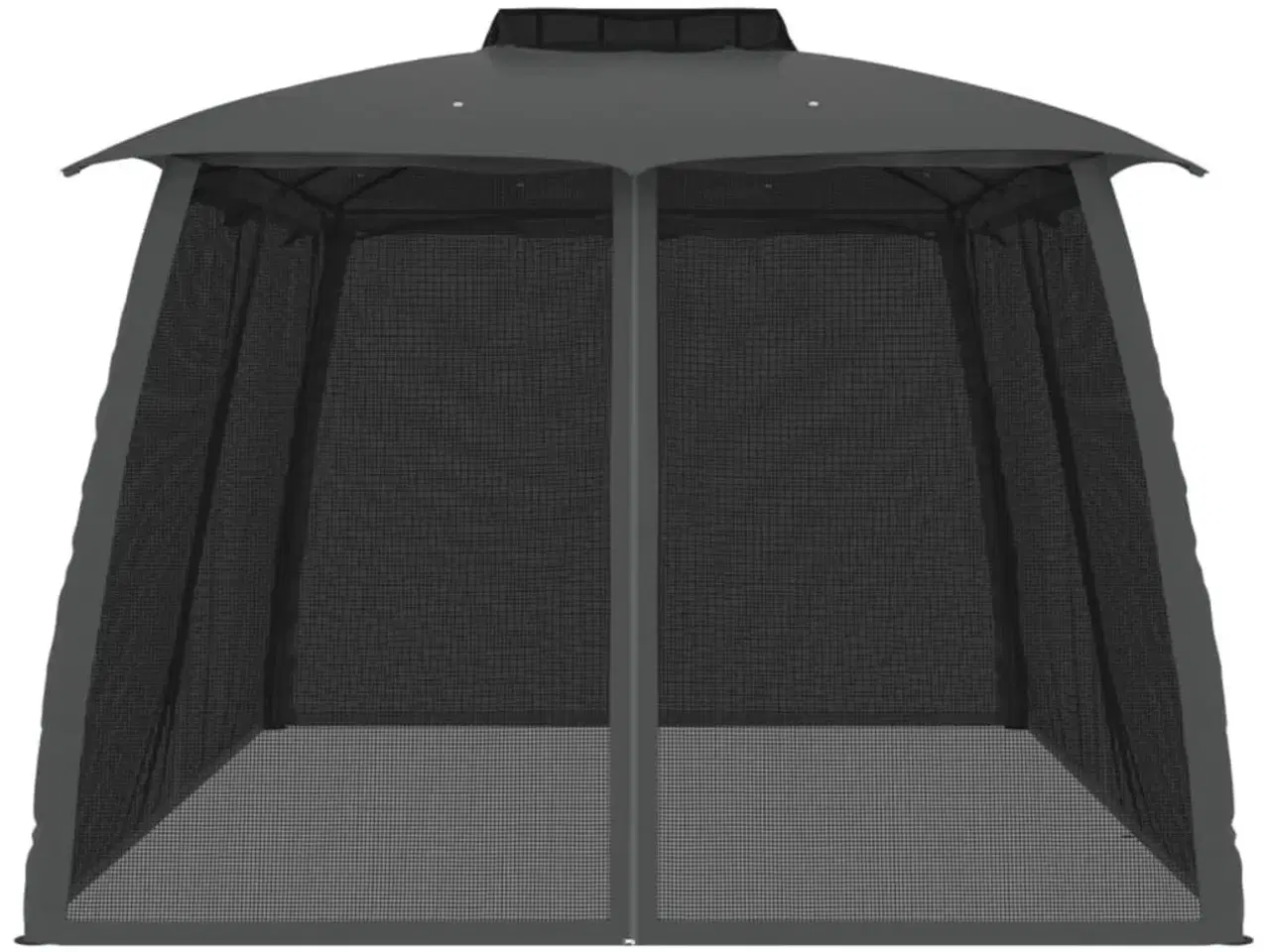 Billede 4 - Pavillon 3,93x2,93 m dobbelt tag + meshvægge stål antracitgrå