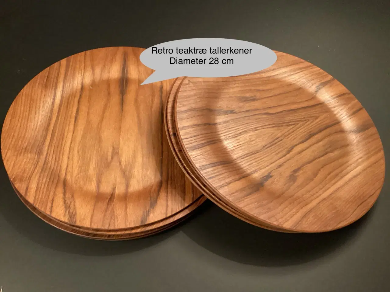Billede 1 - Retro teaktræ tallerkener