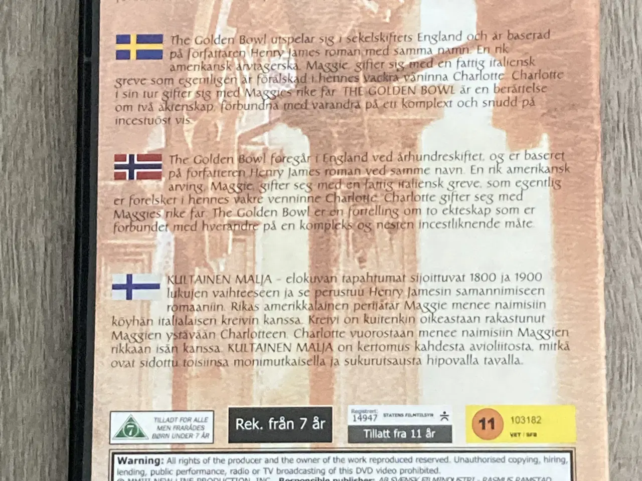Billede 2 - DVD: The Golden Bowl 