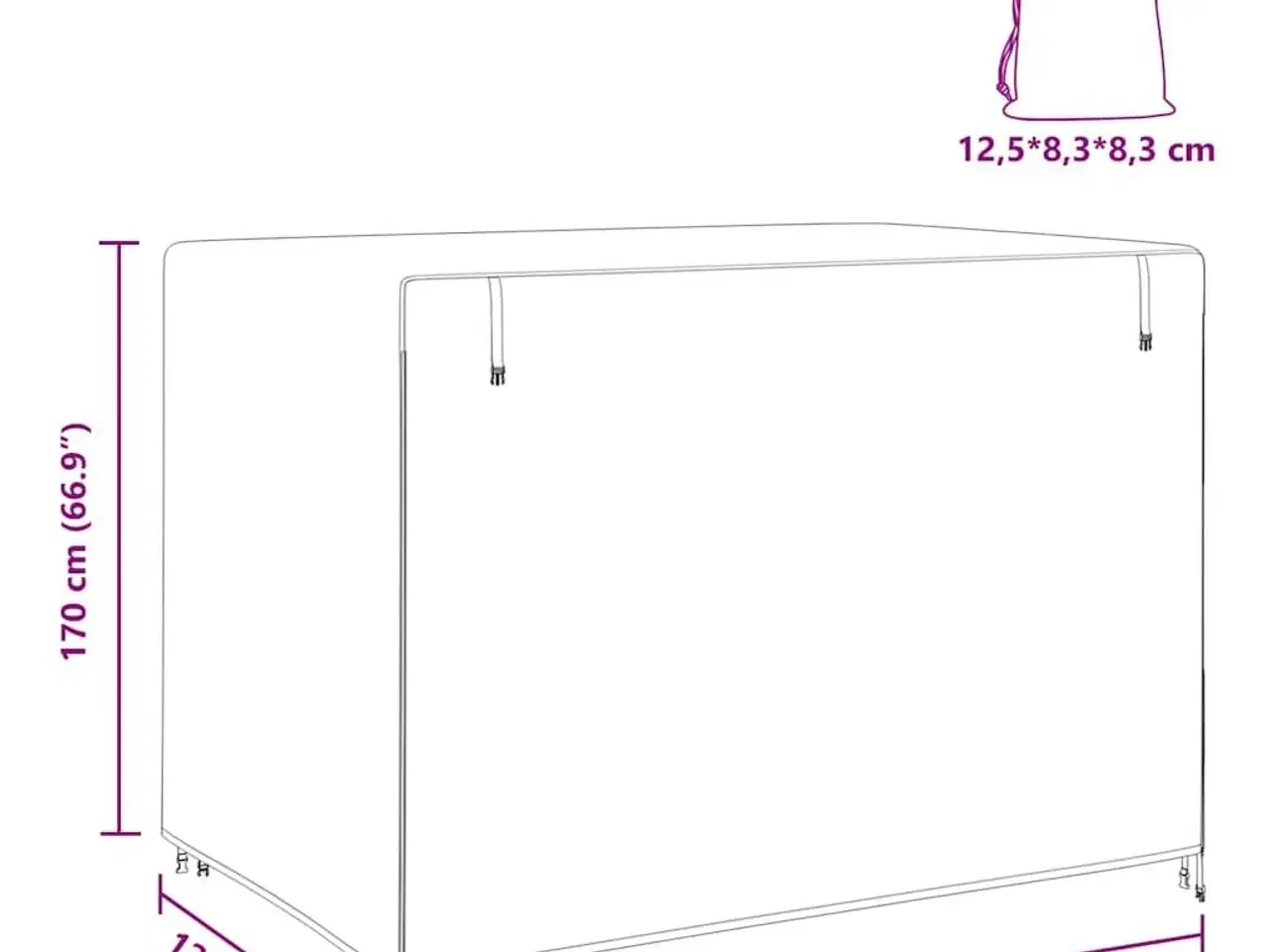 Billede 12 - Overtræk til udendørs gynge 220 x 125 x 170 cm 210D Oxford Stof