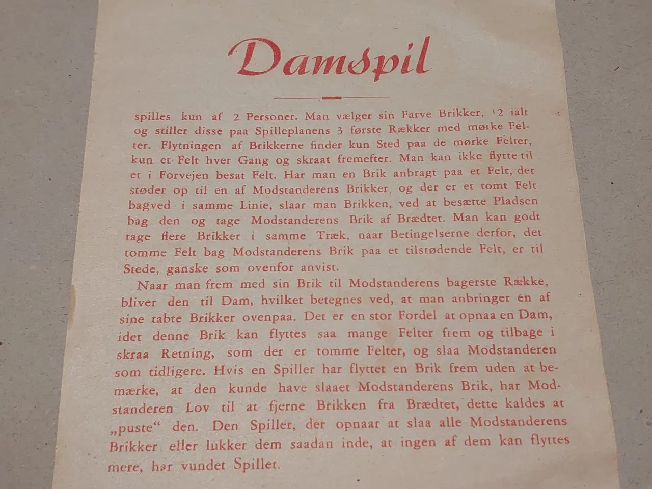 Billede 2 - Komplet Dam spil fra før 1948. Mrk FDB 620.