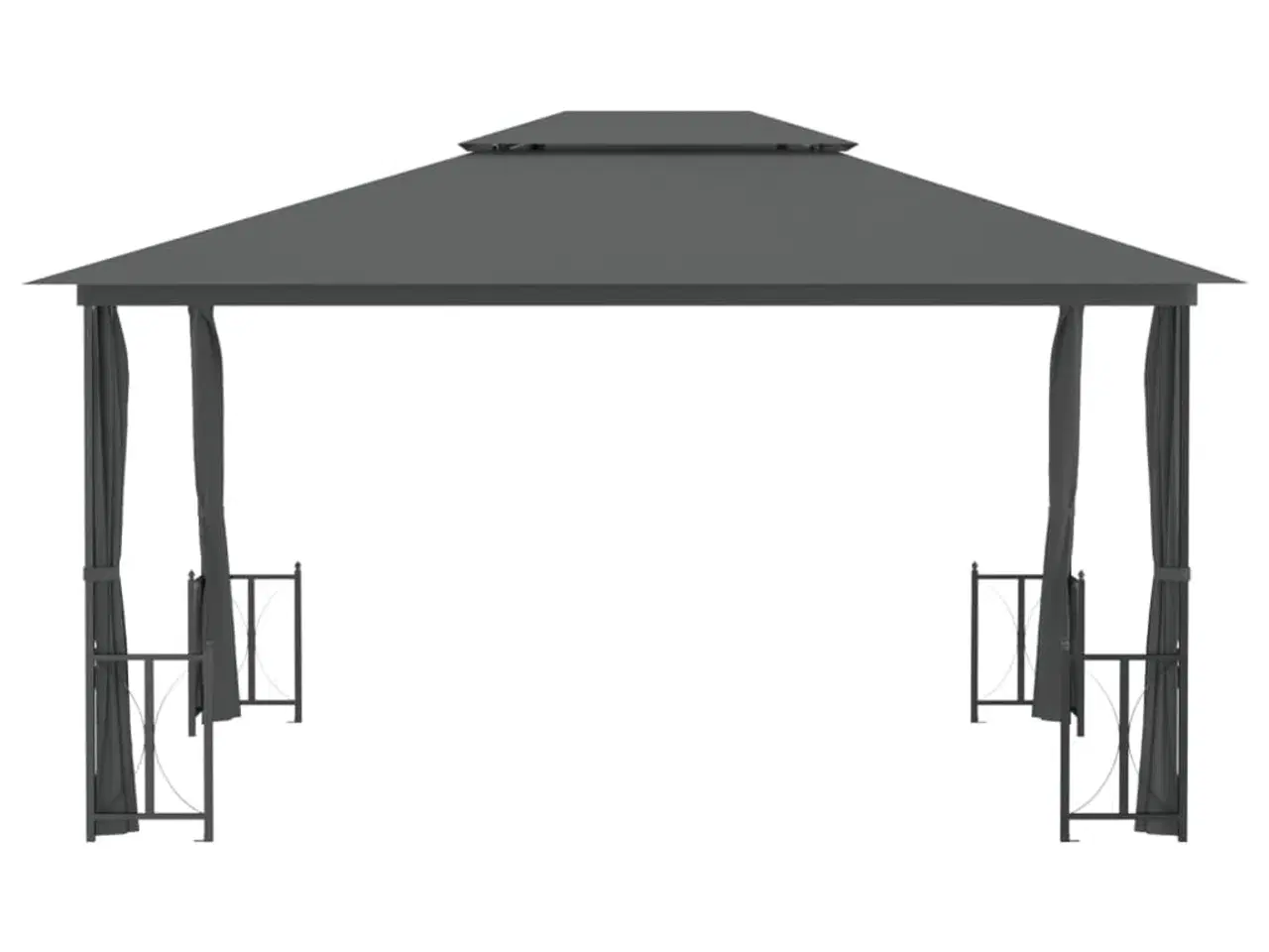 Billede 4 - Pavillon med sidevægge og dobbelttag 3x4 m antracitgrå