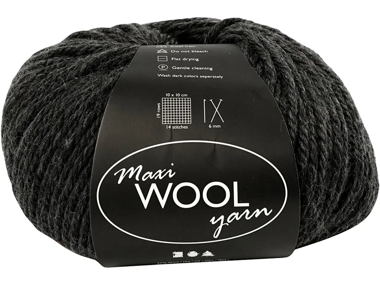 Billede 1 - Superwash Uldgarn Mørk Grå Melange 100g - 125m