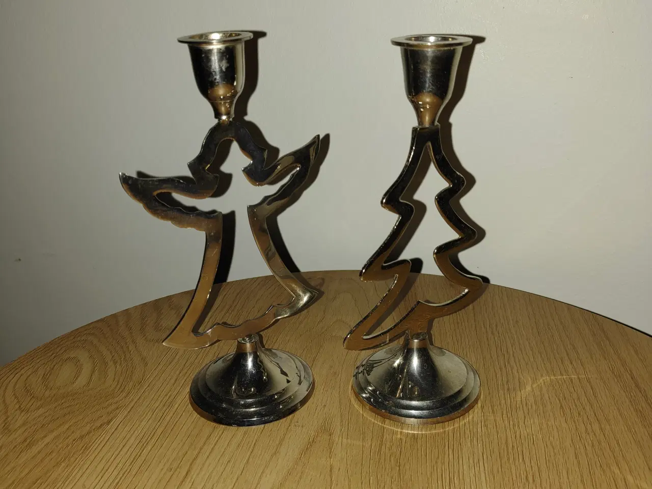 Billede 3 - Flotte sølvfarvede julelysestager