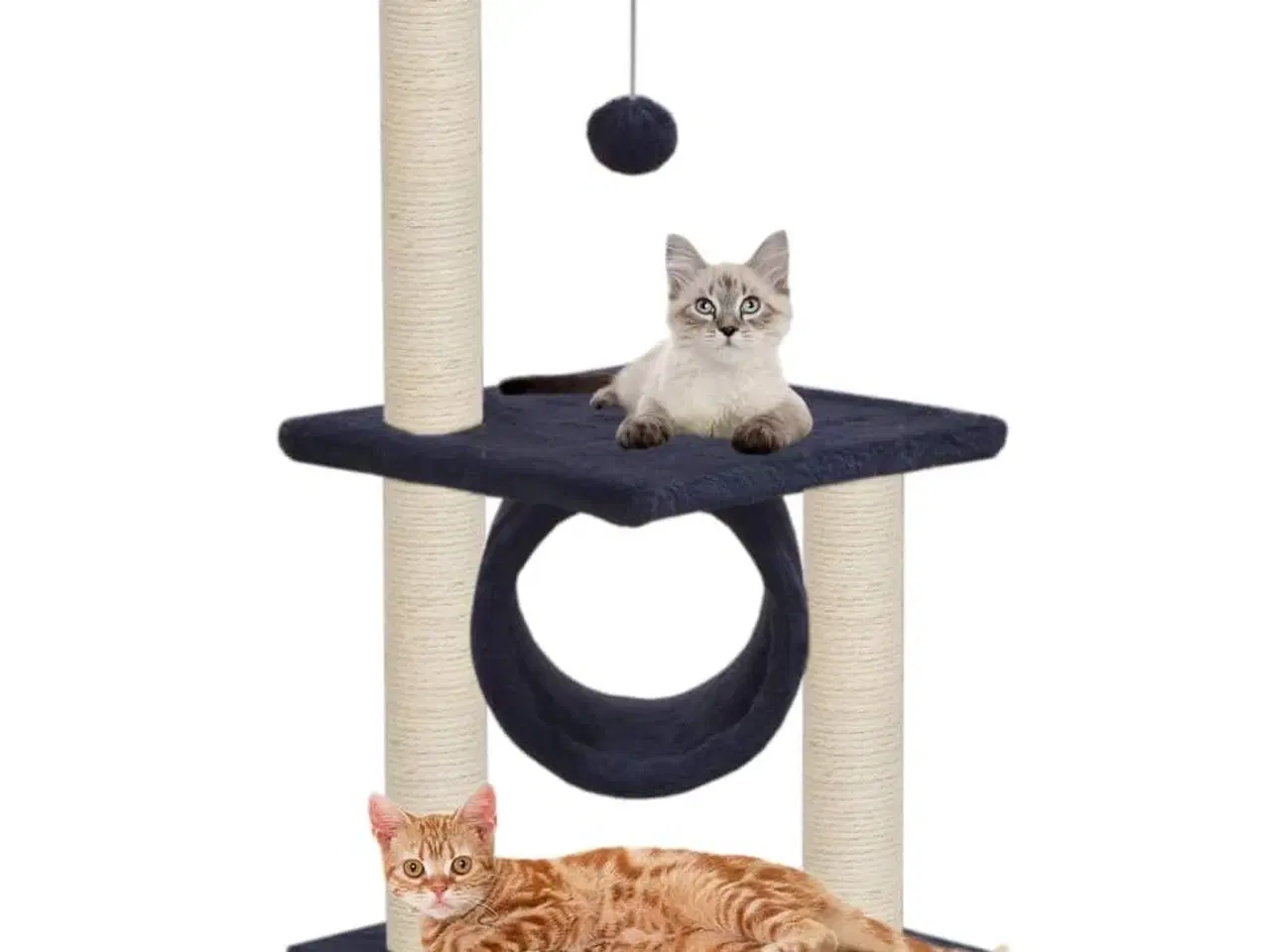 Billede 1 - Kradsetræ til katte med sisal-kradsestolper 65 cm mørkeblå