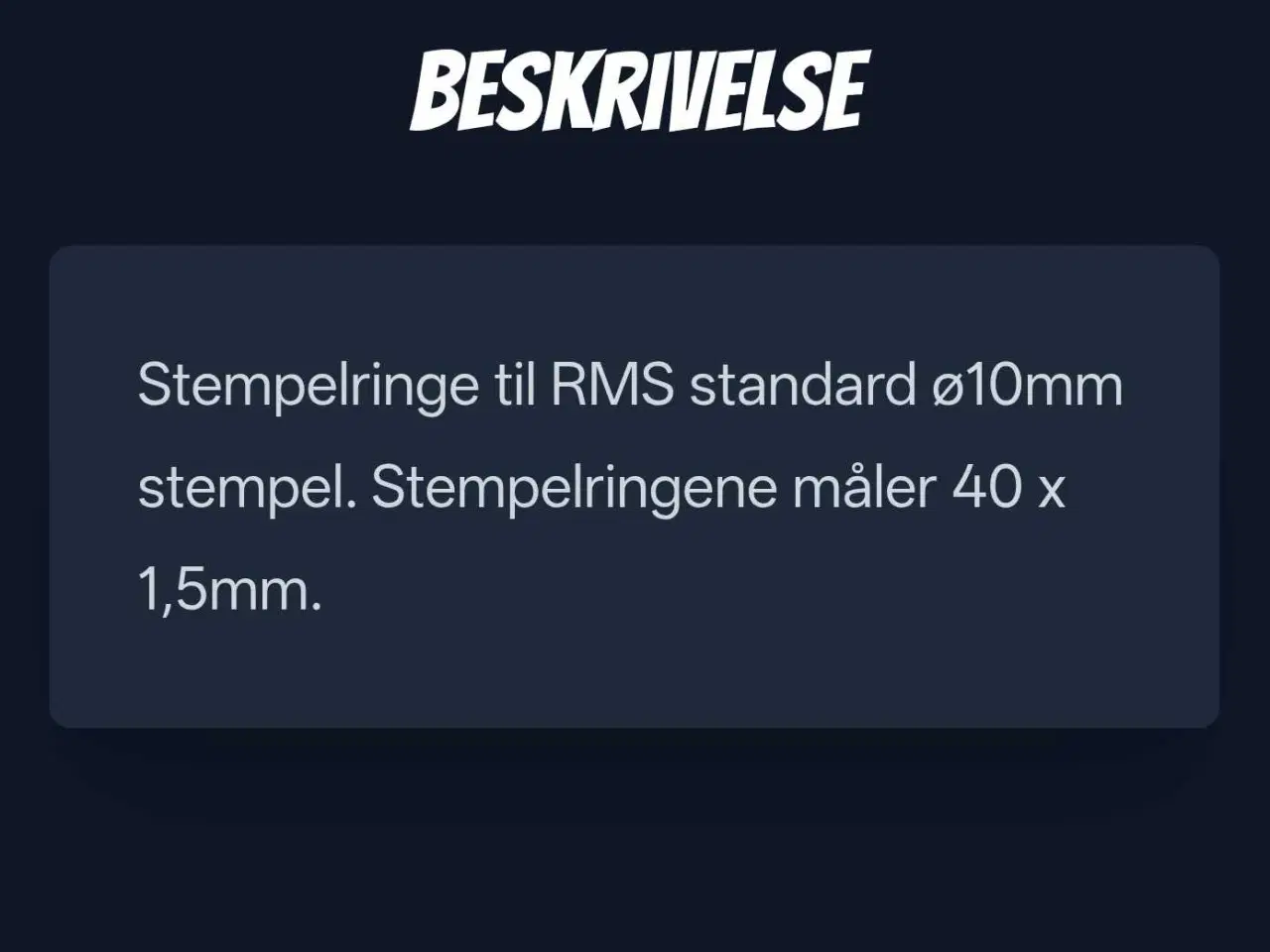 Billede 4 - PGO/Yamaha/Aprilia/VGA/CPI. Nye 40mm Stempelringe