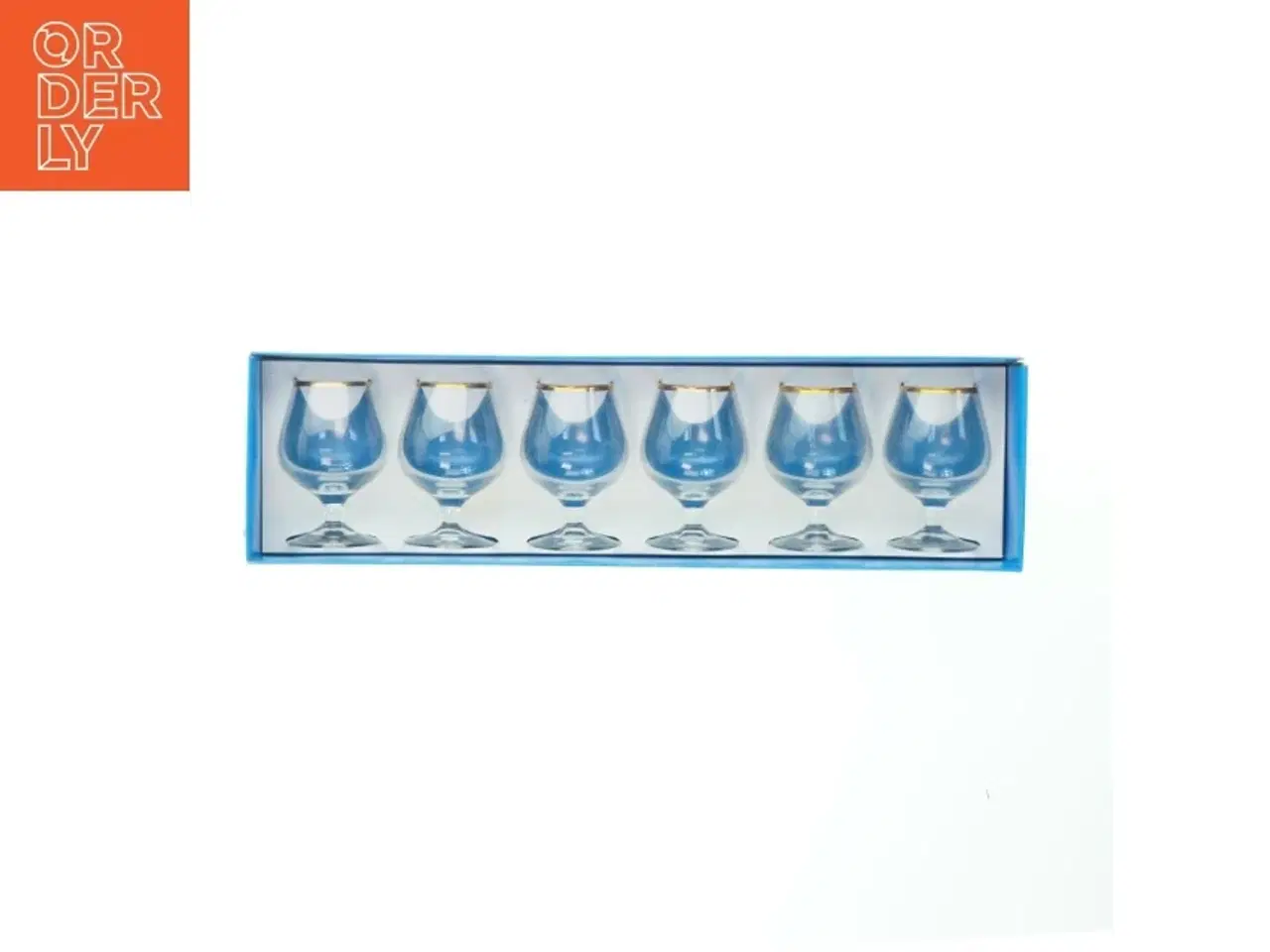 Billede 1 - Sæt af små glas med guldkant fra Holmegaard (str. 9 cm)