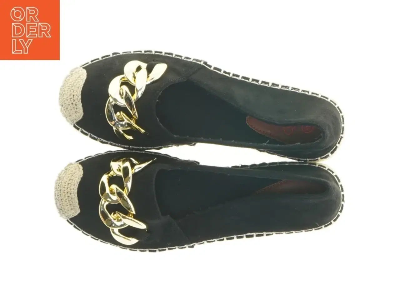 Billede 6 - Sorte espadrillos med guldkæde fra Wilady (str. 38)