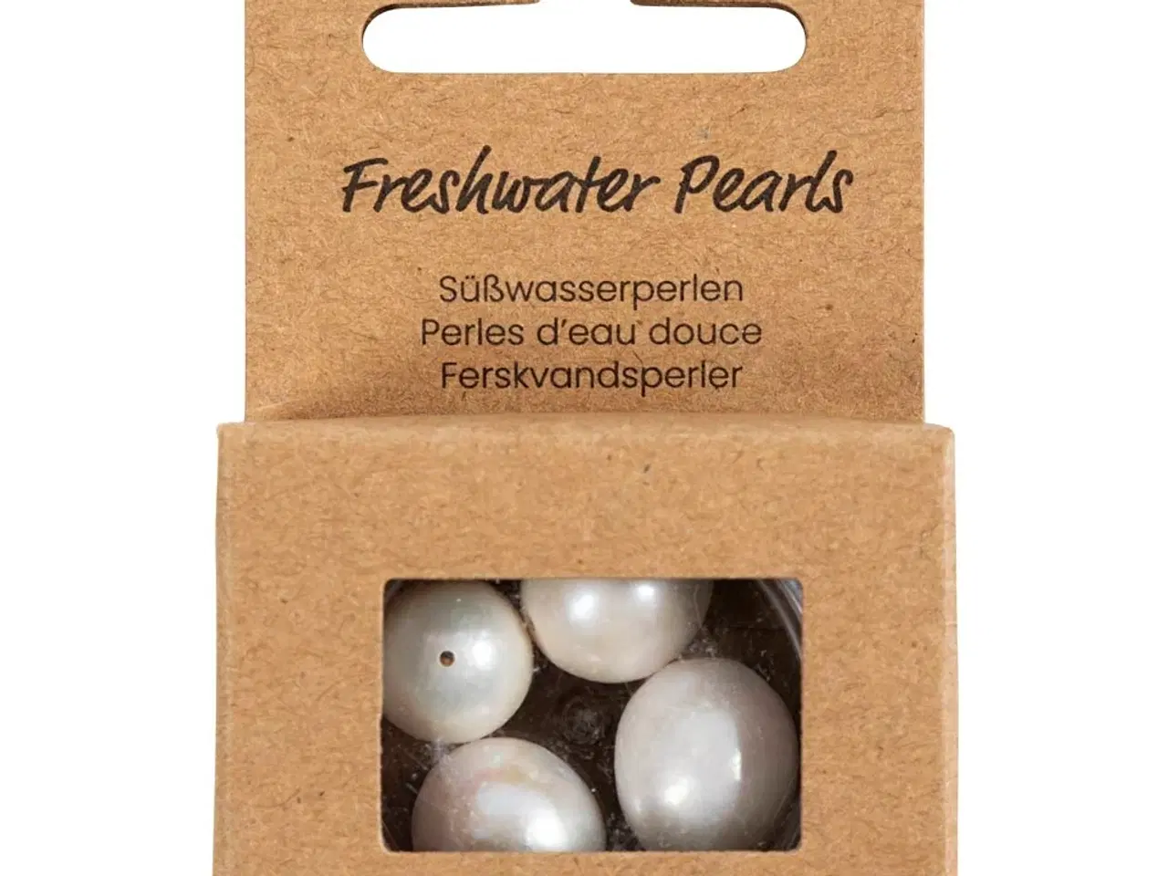 Billede 1 - Ferskvandsperler, Gennemboret på langs, diam. 13-14 mm, hulstr. 0,8 mm, perlemor, 4stk./ 1 pk.