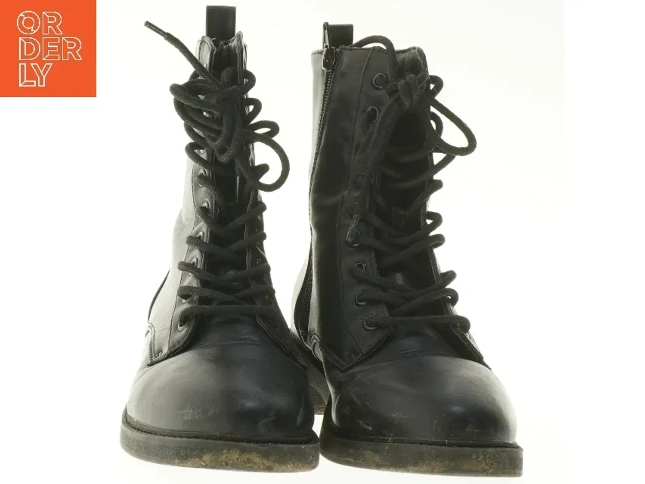 Billede 3 - Læderstøvler med snørebånd (str. 40 )