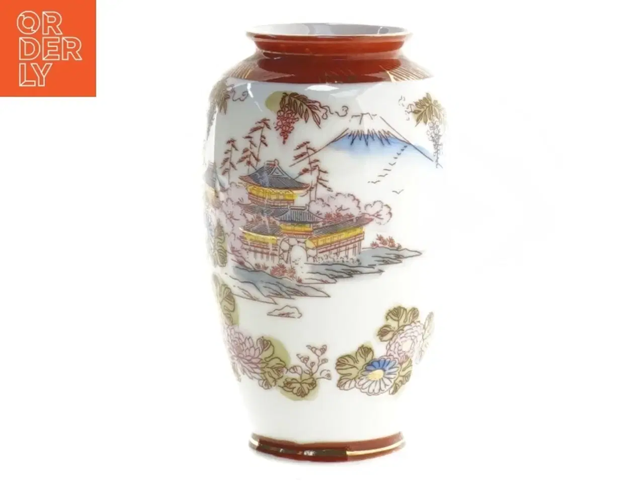 Billede 3 - Dekoreret porcelænsvase (str. 12,5 x 7,5 cm)