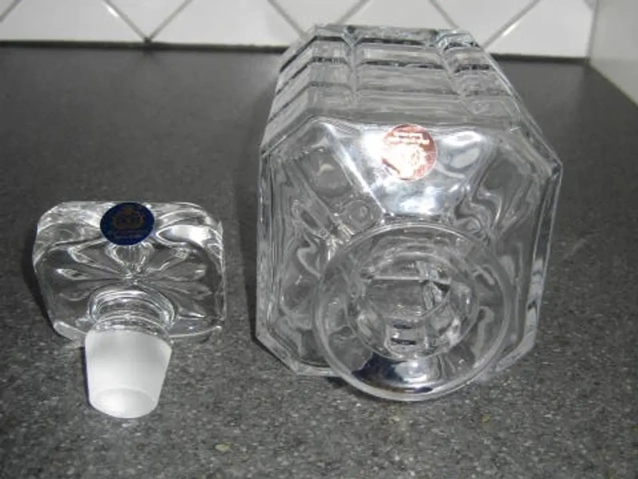 Billede 3 - Glas karaffel faset slebet med prop