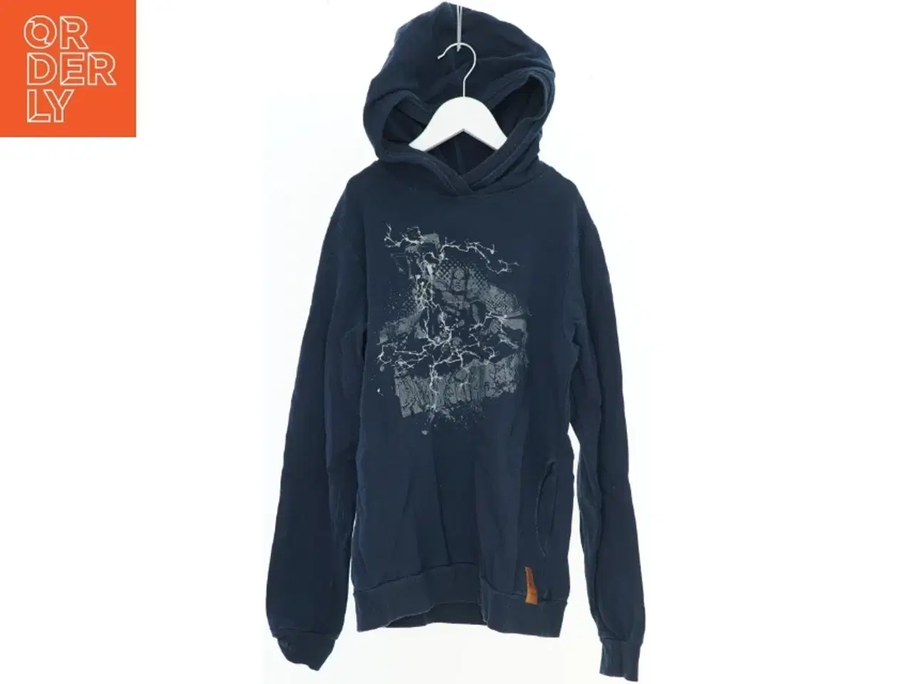 Billede 1 - Mørkeblå hættetrøje med print fra Wheat (str. 152)