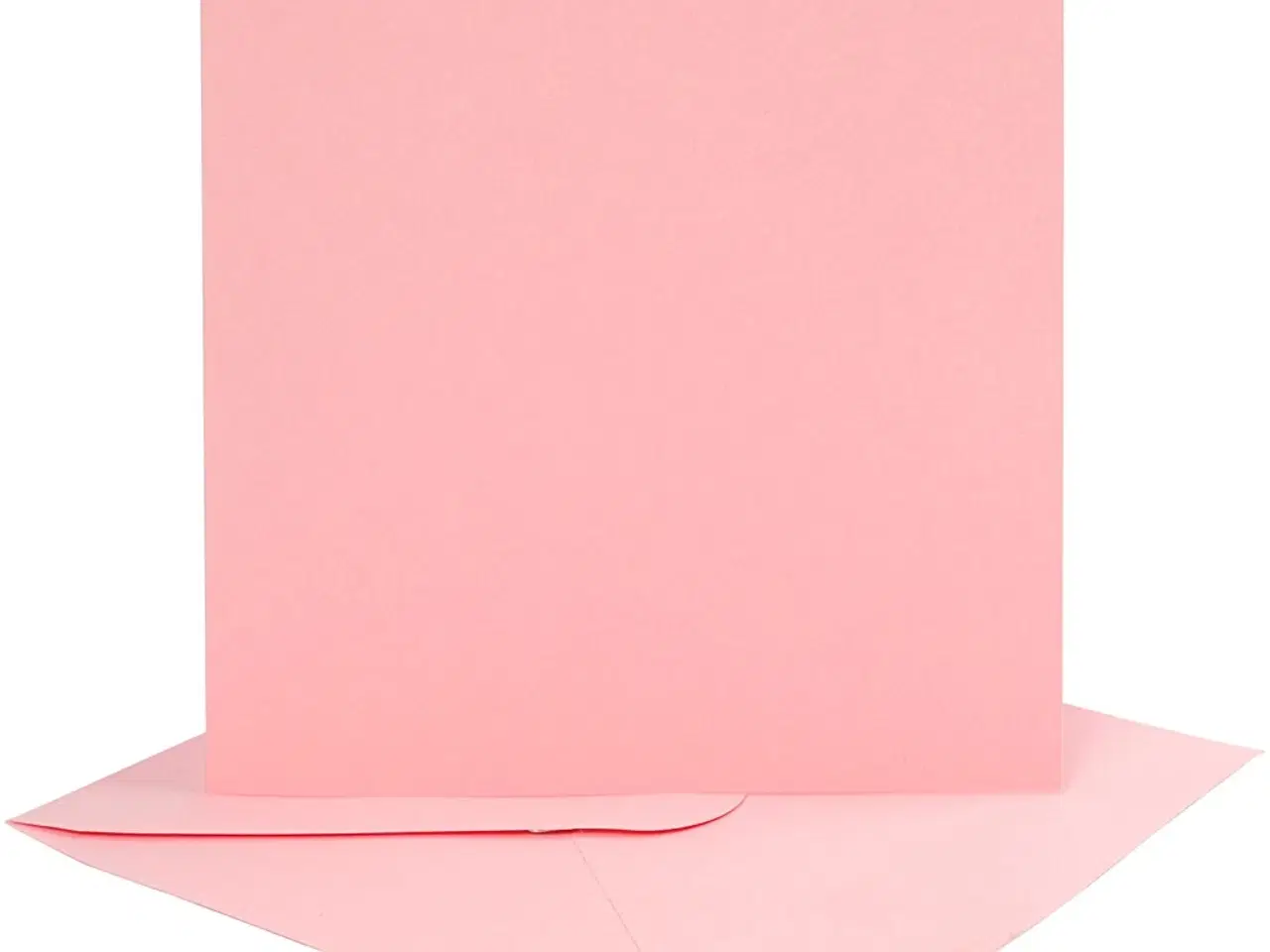 Billede 1 - Kort og kuverter, kort str. 15,2x15,2 cm, kuvert str. 16x16 cm, 220 g, rosa, 4sæt/ 1 pk.