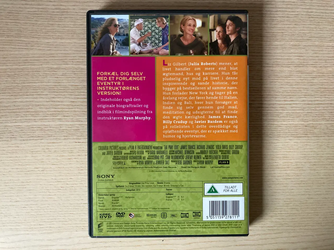 Billede 2 - DVD: Eat pray love - Spis bed elsk