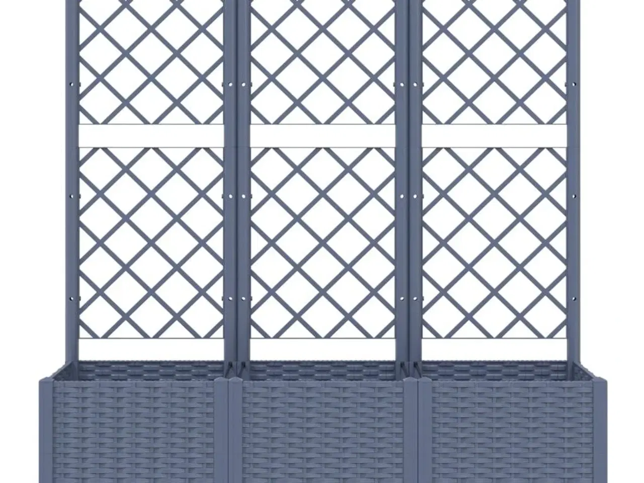 Billede 4 - Plantekasse med espalier 120x40x136 cm PP blågrå