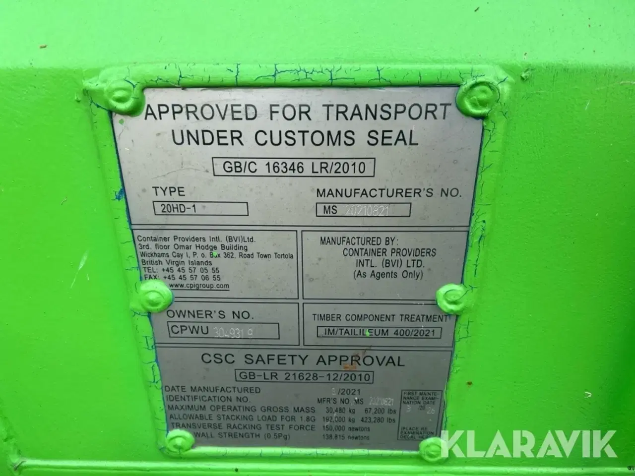 Billede 5 - Container GB/C 16346 LR/2010 20HD-1