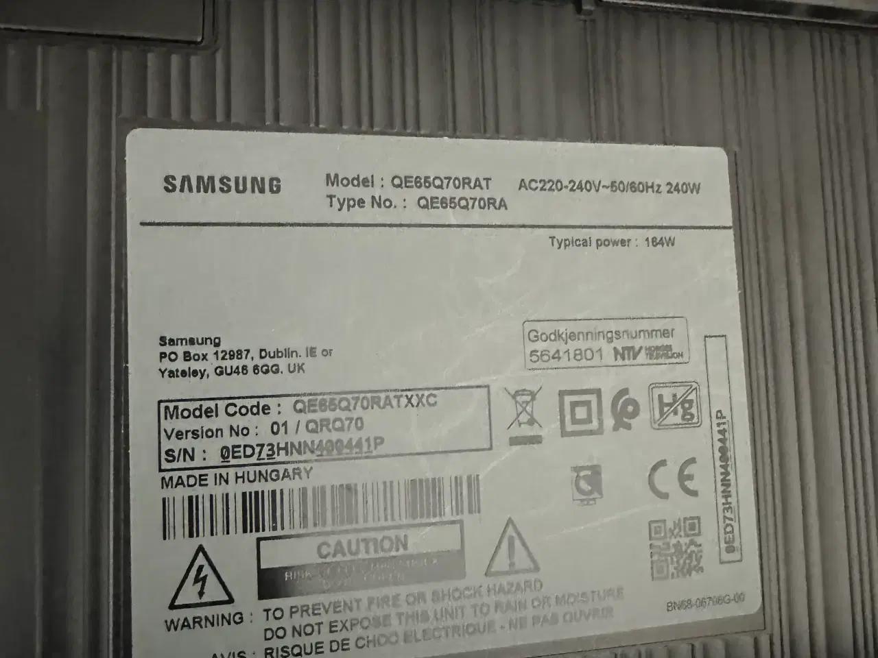 Billede 2 - Samsung 65" QLED 4K TV (QE65Q70RAT) 