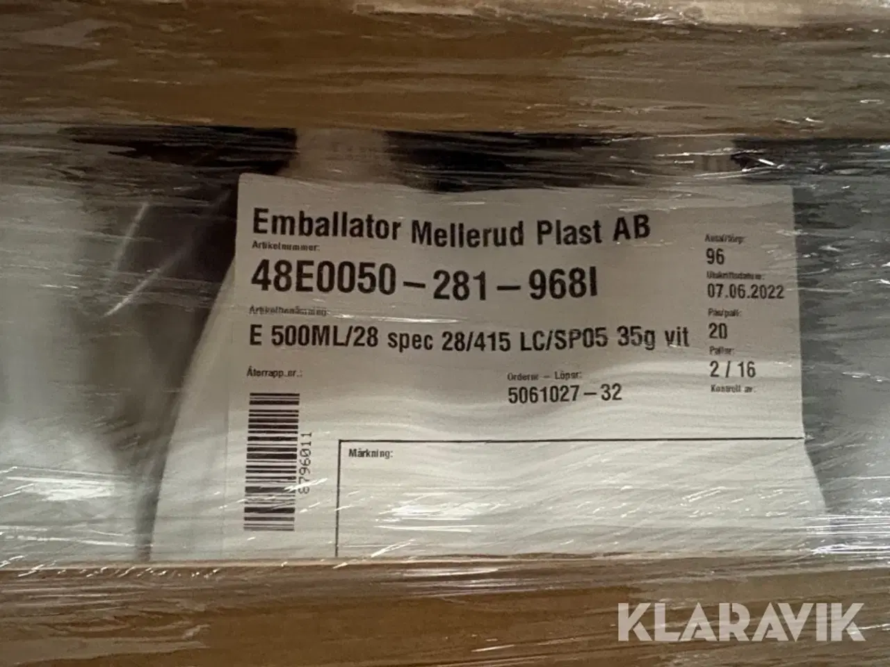 Billede 7 - Plastikflasker Enballator Mellerud AB 48E0050-281-968L - 2 paller af 960