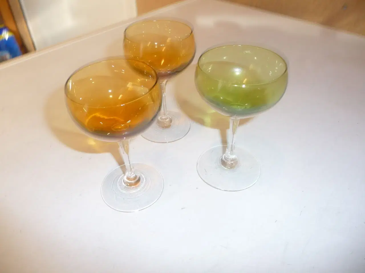 Billede 1 - 3 farvet sherry glas