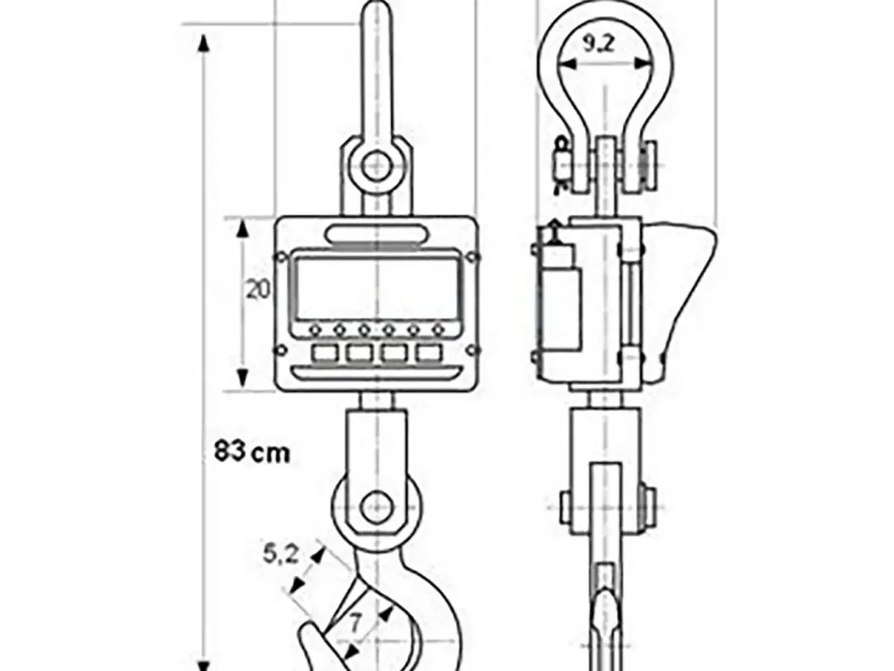 Billede 4 - Kranvægt – 10.000 kg / 2 kg – LCD – fjernbetjening