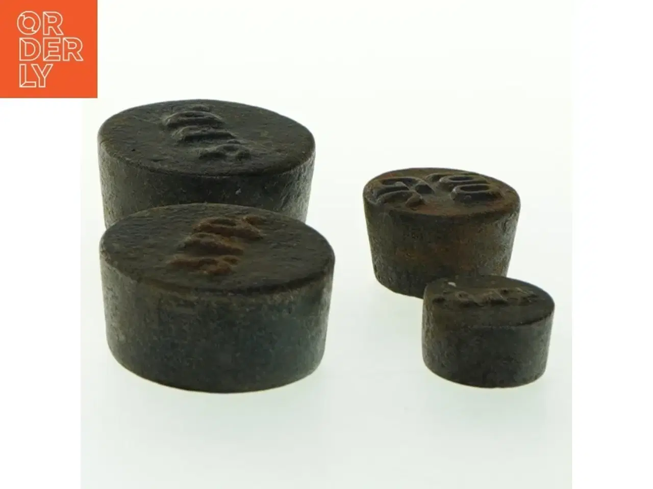 Billede 1 - Antikke vægtlodder (str. 5x2,2 cm)