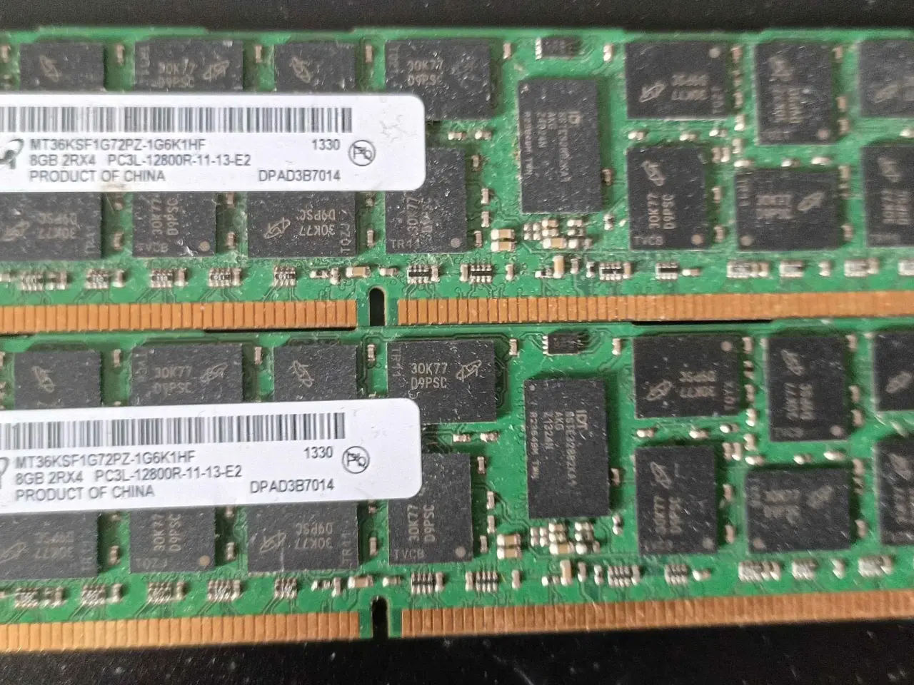 Billede 1 - 2x 8GB DDR3 1600MHz Micron MT36KSF1G72PZ-1G6K1HF